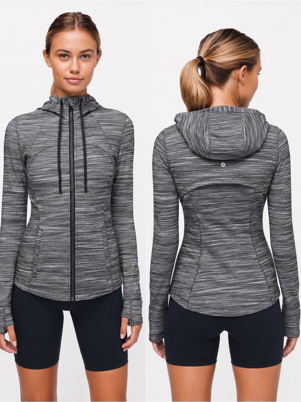 Lululemon size 10 Hooded Define Jacket Nulu Heathered Black